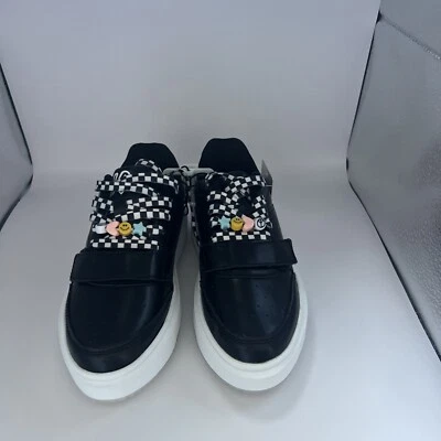 Zapatillas Justice Girl Talla 1 Negras y Negras Con Dije Decorativo Foto 1 de 4