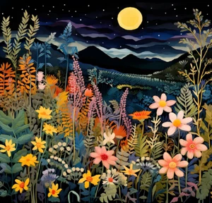 5D Night Moon Diamond Painting Kits for Adults Beginner, DIY Flower Diamond Art, - Picture 1 of 6
