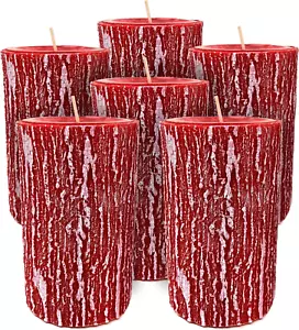 Timberline Pillar Candles - 6 Pack - Red Pillar Candles - European Made Rustic P - Picture 1 of 8