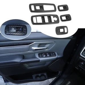 Panel de interruptor de elevación de ventana de fibra de carbono decoración cubierta embellecedor para Dodge Ram 1500 2018+ - Imagen 1 de 9