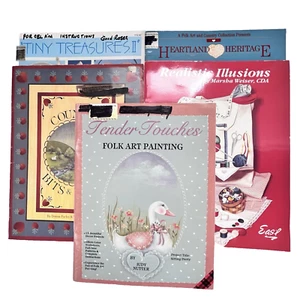 5 Vintage Tole Painting Books Lot How to Paint Instructions and Patterns - Picture 1 of 23