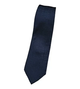 Corbata de Seda ESCADA ITALIA Negra Geométrica Monograma Logo W:2.7" Usada en Excelente Condición  - Imagen 1 de 4