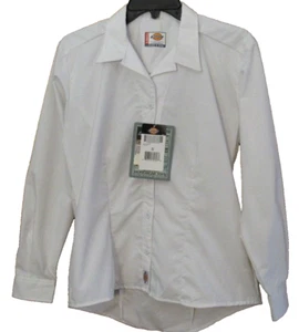 Dickies Womens Sz XS Uniform Work Button Top White Stretch Tailored Fit New NWT - Picture 1 of 5