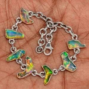 Pulsera de plata de ley 925 en bruto ópalo etíope natural de 12 g SB17374 - Imagen 1 de 1