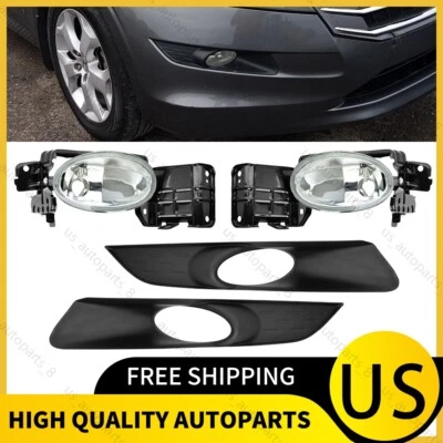Fit Honda Accord Crosstour 3.5L 2010-12 Front Bumper Fog Lights Lamp W/Bezel - Image 1 of 4