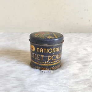 Vintage Beautiful Flowers Graphics Nationals Toilet Powder Advertising Tin TI388 - Picture 1 of 8