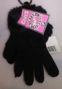 WINTER CLASSIC 1 PAR DE GUANTES DE PUNTO PARA NIÑAS NEGRO CON PUÑO DIFUSO TALLA A-18 - Imagen 1 de 2