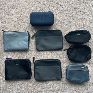 Lot of 8 Small Tumi Toiletries Bags Soft & Hard Shell - Picture 1 of 8