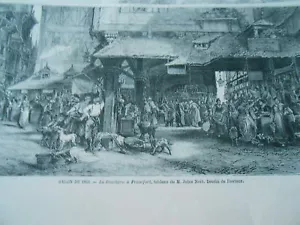 Gravure 1868 - La Boucherie à Francfort - Foto 1 di 1