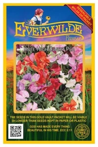 50 Knee High Mixed Sweet Pea Wildflower Seeds - Everwilde Farms Mylar Packet - Picture 1 of 3