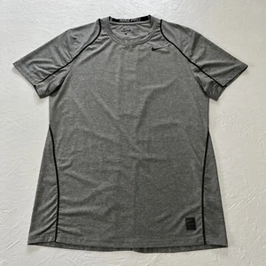 Nike Pro Dri-Fit kurzärmliges tailliertes Shirt Herren Größe Large grau Fitnessstudio Laufen - Bild 1 von 11