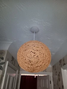 Wicker Ceiling Pendant Light Shade Beige - Picture 1 of 6