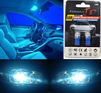LED 5050 Light Icy Blue 8000K 194 Two Bulb Front Side Marker Parking Stock Fit - Image 1 of 4