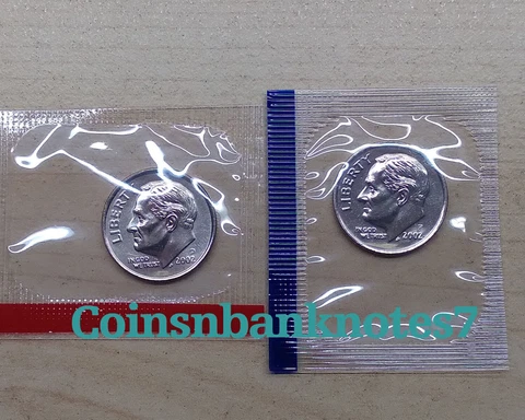 2002-D & P Roosevelt Dime BU / Sealed In Cello from Mint Set Cover
