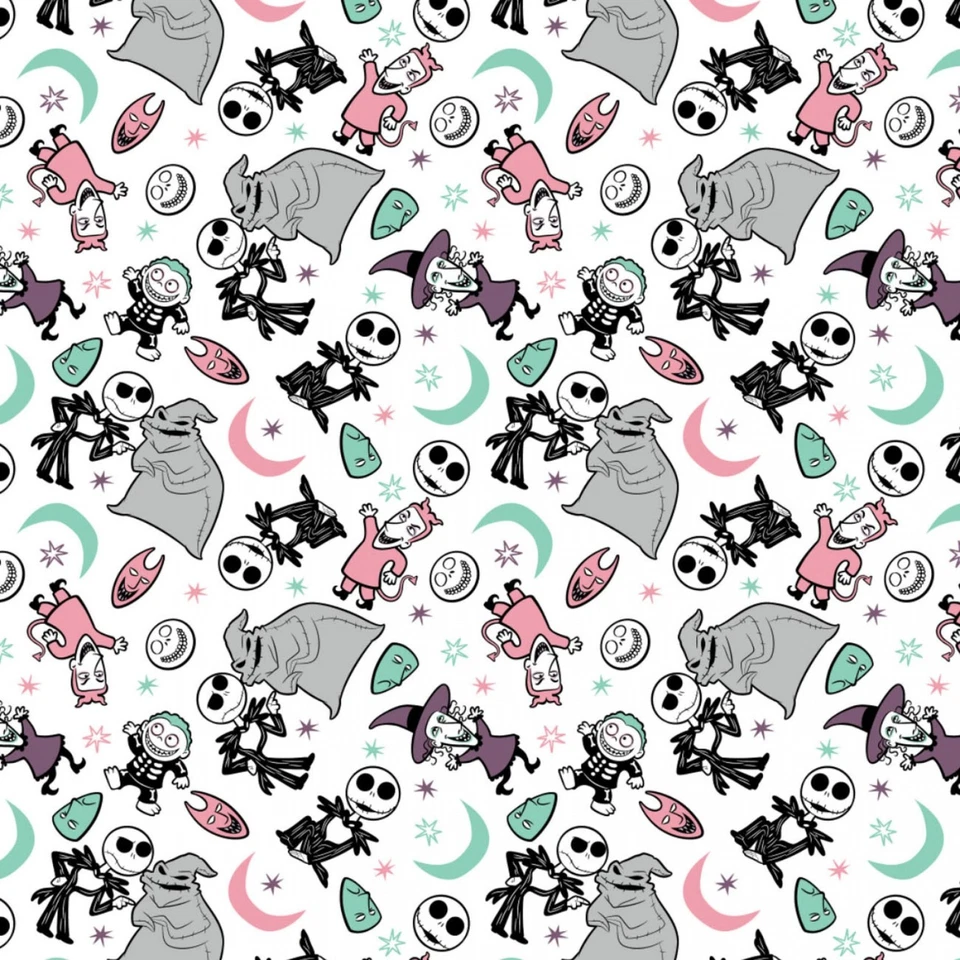 Nightmare before Christmas Jack Skellington Pink Black by Camelot Fabrics~BTY - Image 1 of 1