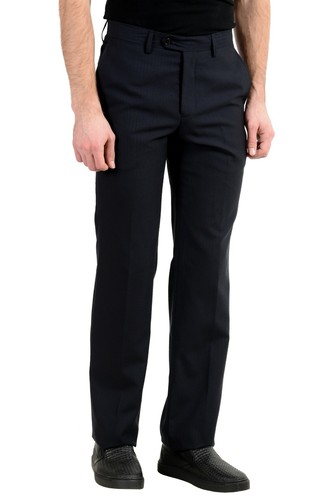 Versace Collection Pantaloni Abito Uomo 100% Lana Nero