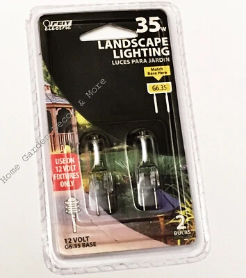 2 PACK Landscape Low Voltage BI-PIN Light BULB 35 Watt G6.35 Base 35W 12V Clear - Image 1 of 2