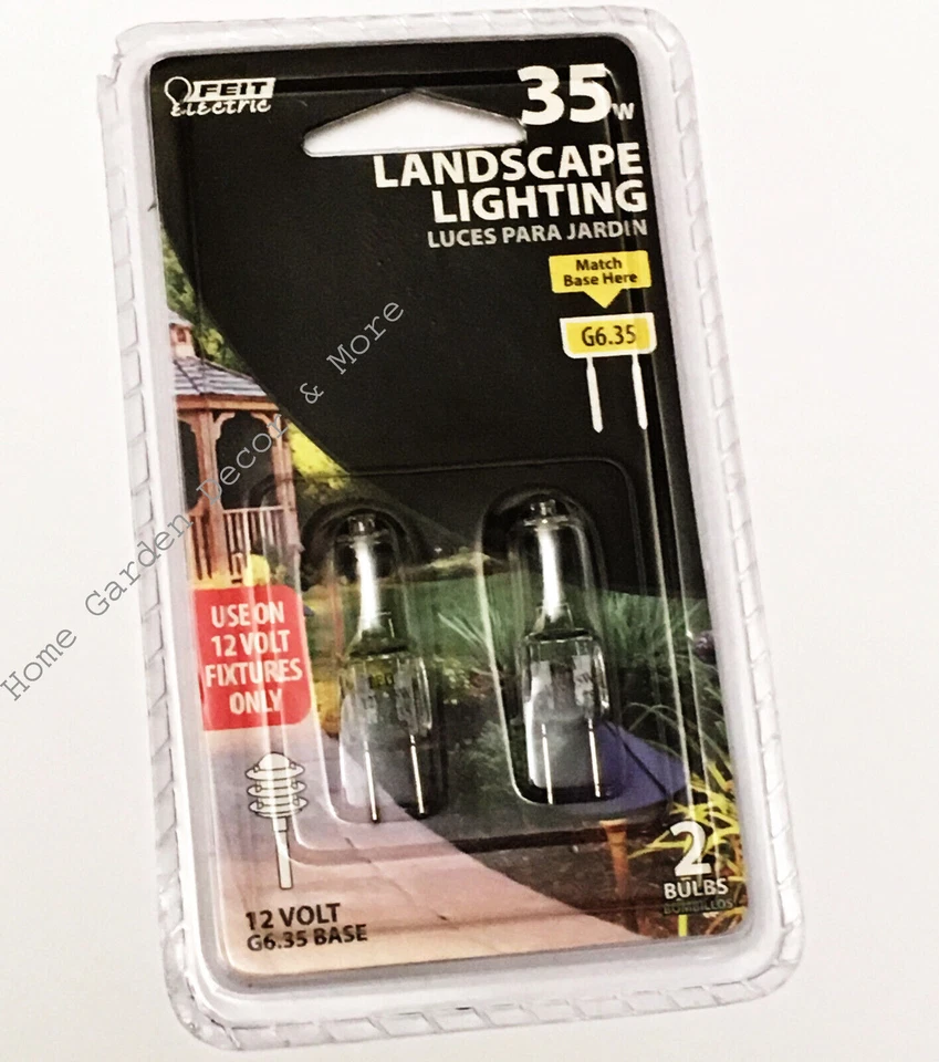 2 PACK Landscape Low Voltage BI-PIN Light BULB 35 Watt G6.35 Base 35W 12V Clear - Image 1 of 2
