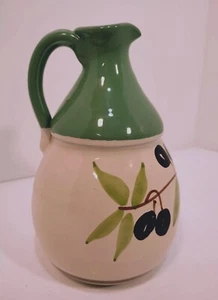 Vintage Frantoio Galantino Italy Extra Virgin Olive Oil Ceramic Empty Jug 500mL - Imagen 1 de 9