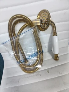 Gold Color Brass Bathroom Hand-held Shower Head + 1.5m Shower Hose mhh039 - Picture 1 of 2