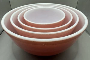 Vtg. Pyrex Nesting Mixing Bowls Flamingo Pink Set of 4 401, 402, 403, 404 - Picture 1 of 11