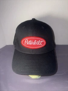 Gorra Peterbilt con correa trasera negra con logotipo bordado ajustable para camiones - Imagen 1 de 9