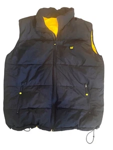 CAT CATERPILLAR Puffer Vest Jacket, Full-Zip, Pockets, Black| Men’s: 2XLT - Picture 1 of 11