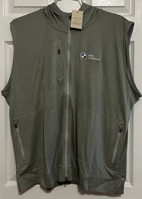 Peter Millar Cloudglow Golf Hoodie Vest, XXL, Sage Fog, New with Tags - Image 1 of 4