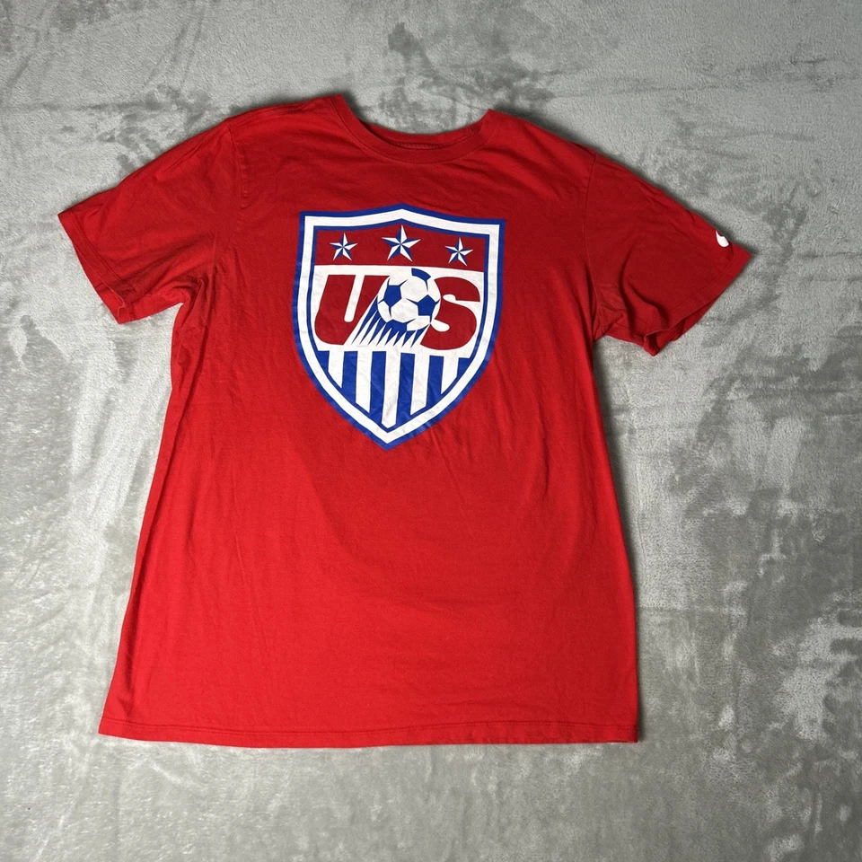 Мужская футболка Nike спортивного покроя средний красный 100% хлопок - Изображение 1 из 4