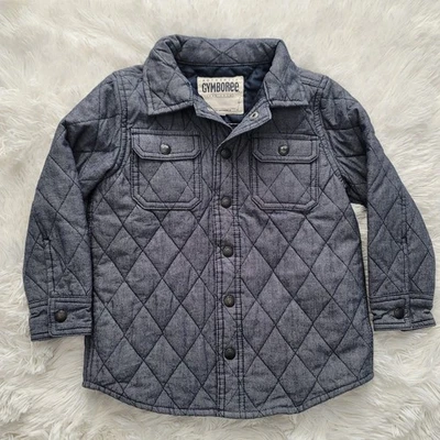 Chaqueta acolchada con botones Gymboree auténtica para niños talla 4 XS aspecto de mezclilla Foto 1 de 4