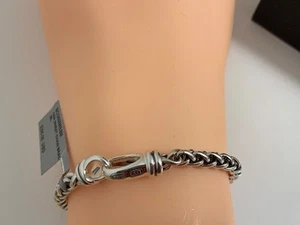 David Yurman 4 mm Weizen Kette Armband .925 Sterlingsilber 8,25 Zoll lang Neu - Bild 1 von 14