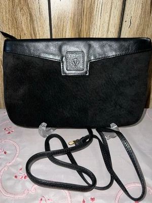 BOLSA CONVERTIBLE VINTAGE ANNE KLEIN para CALDERON CUERO GAMUZA NEGRO Foto 1 de 4