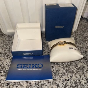 Seiko Ladies Watch Low Profile Minimalist Vintage Gold Beauty Looks Need Battery - Picture 1 of 8