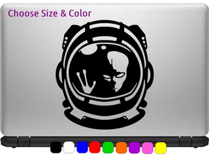 ASTRONAUT ALIEN HELMET Vinyl Decal Window Wall Laptop Sticker CHOOSE SIZE COLOR - Picture 1 of 2