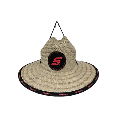 Ferramentas de encaixe chapéu de palha largo marrom claro/castanho com logotipo superior e inferior com bandeira NOVO!!!! - Imagem 1 de 2
