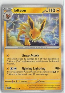 Pokemon Juego de Cartas Coleccionables Escarlata y Violeta 151 Nuevo Lámina Raro #135/165 Jolteon - Imagen 1 de 8