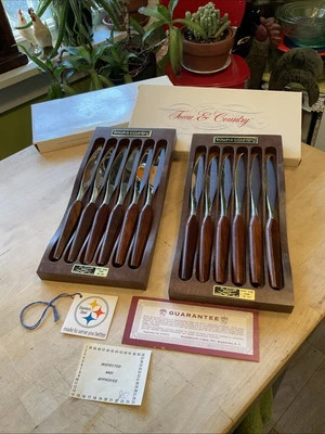 "Cuchillos para carne Washington Forge Town & Country NOS (12) 8,5"" mangos Fleetwood" Foto 1 de 4