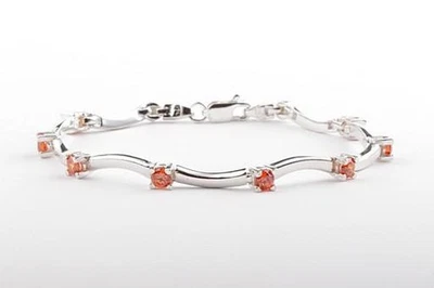 Armband 925 er Sterling Silber synth. Stein Länge 20 cm Top # - Bild 1 von 4