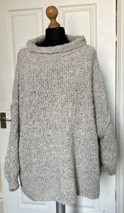 Damen Alpaka Mischung Pullover Haferflocken Hippie Boho Pulli 30" GRUBE ZU GRUBE L / XL ? - Bild 1 von 6