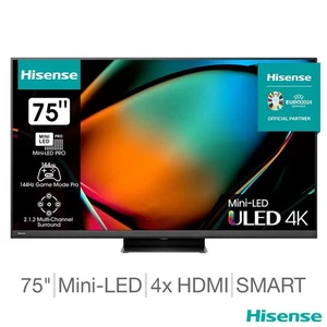 Hisense 75U8KQTUK 75 Zoll Mini LED 4K UHD Smart TV - Bild 1 von 8