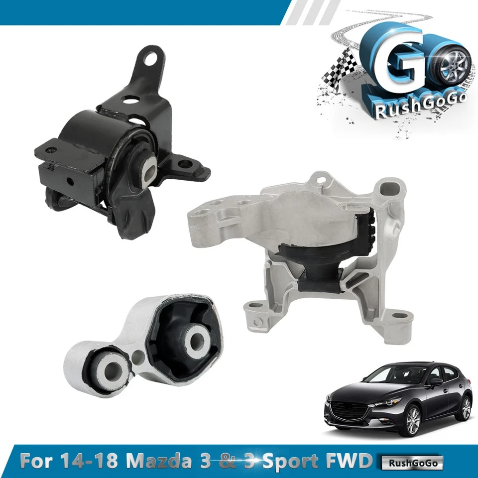 3pcs Motor & Trans Mount For Mazda 3 & 3 Sport 2.0L L4 2014-2018 FWD Auto Trans. - Image 1 of 4