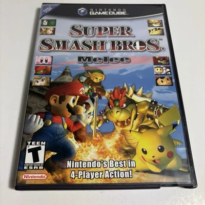 Super Smash Bros Melee (Nintendo Gamecube) Complete CIB Black Label Tested Clean - Image 1 of 4
