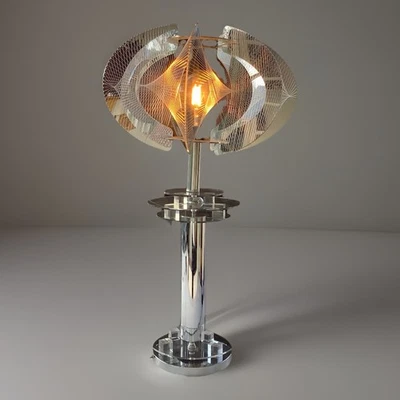 Cinétique Lampe  Sculpture 90 Cm Style Sompex Paul Secon Plexi Chrome 1970 - Photo 1/4