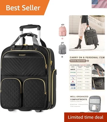 Lightweight Rolling Suitcase with Multi-Compartment Design - TSA Approved - Image 1 of 4