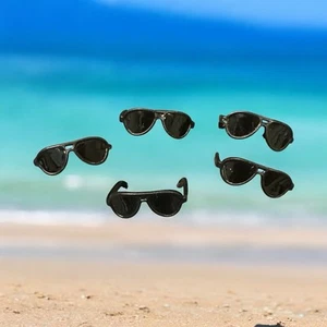 Mini Sunglasses 5 Pack DIY Miniature Black Glasses Dolls Ducks Cruise Jeep New - Picture 1 of 7