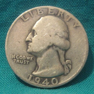 1940-D Washington 90% Silver 25c-Circulated-Low Mintage-Tougher Date-#421 - Picture 1 of 2