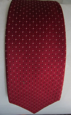Geoffrey Beene Burgandy Red  100% Silk Men’s Dotted Neck Tie 59X4 - Image 1 of 4