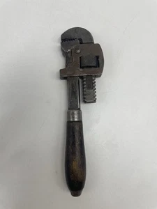 Vintage PEXTO 8” Adjustable Pipe Wrench w/ Wooden Handle (Made in USA) - Picture 1 of 8