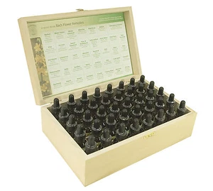 Complete set of 25ml Bach Flower Remedies by Crystal Herbs - in a Wooden Box - Picture 1 of 1