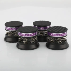 4Pcs Black HiFi Speaker Floor Protect Pad Turntable Isolation Feet Spring Stand - Picture 1 of 8